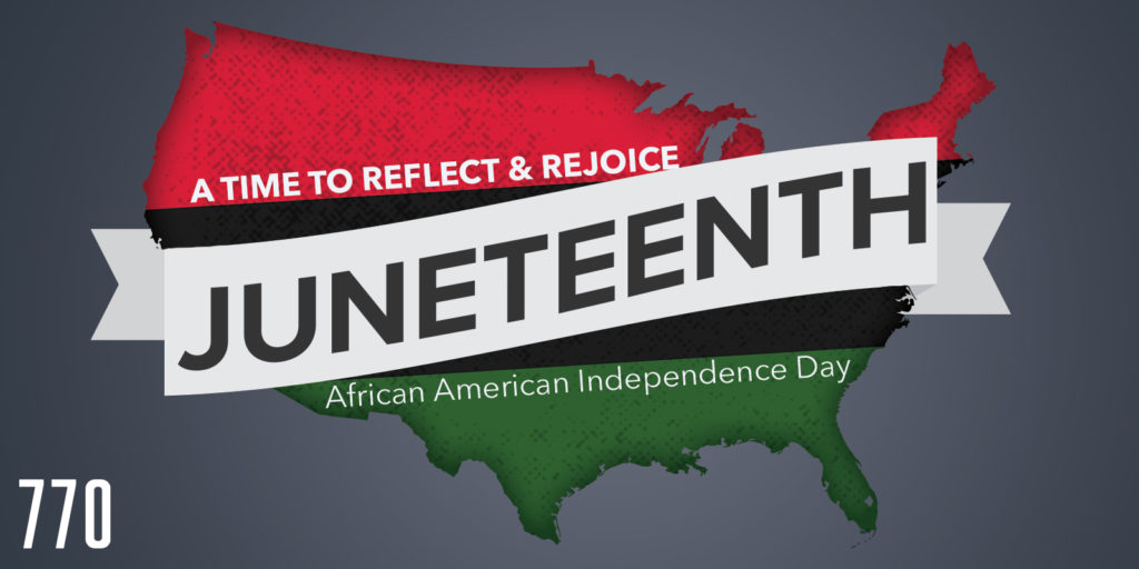 The logo of Juneteenth symbolizes the progress America has made in revealing the Secret of Juneteenth.